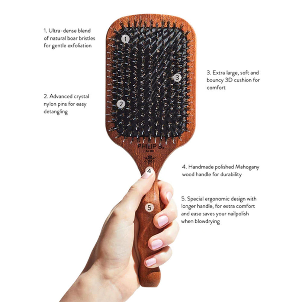 Philip B Paddle Hairbrush - spazzola piatta