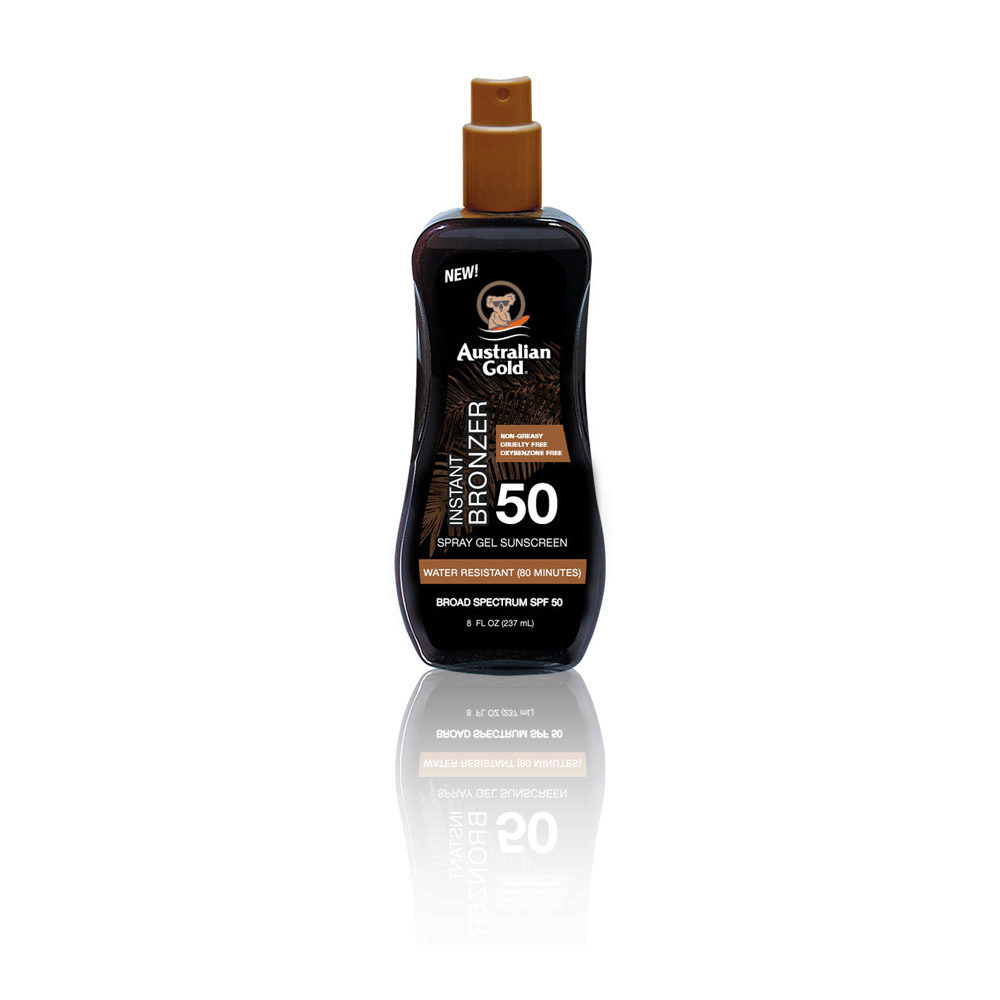 Australian Gold SPF50 Spray Gel Sunscreen 237ml - spray protezione con autoabbronzante