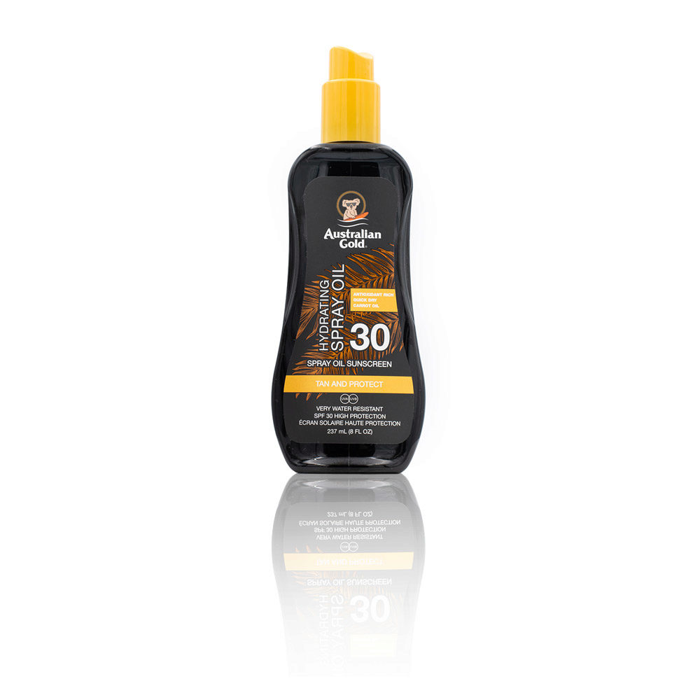 Australian Gold SPF30 Spray Oil Sunscreen 237ml -spray protezione con autoabbronzante