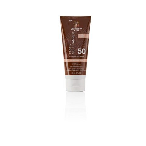 SPF50 Face+ Self Tanner Lotion Sunscreen 88ml - protezione con autoabbronzante