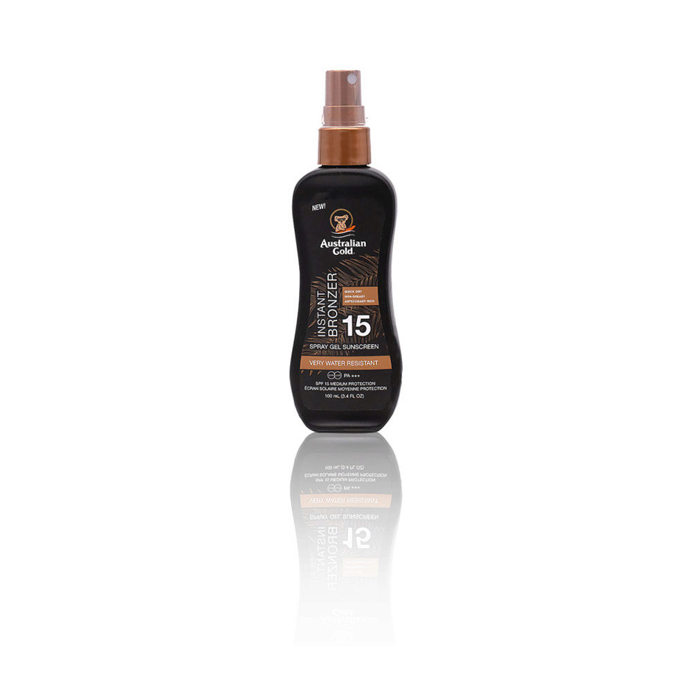 Australian Gold SPF15 Instant Bronzer Spray Gel Sunscreen 100ml - cosmetico solare anti-age