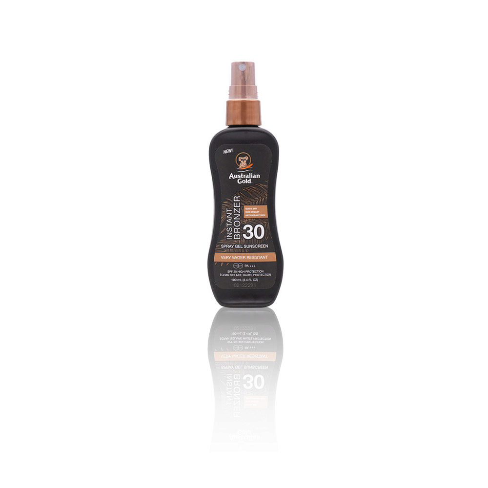 Australian Gold SPF30 Instant Bronzer Spray Gel Sunscreen 100ml - cosmetico solare anti-age