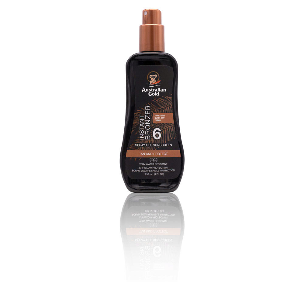 Australian Gold SPF6 Instant Bronzer Spray Gel Sunscreen 237ml - spray protezione solare con autoabbronzante