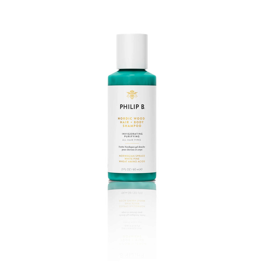 Philip B Nordic Wood Hair + Body Shampoo 60ml - doccia shampoo idratante