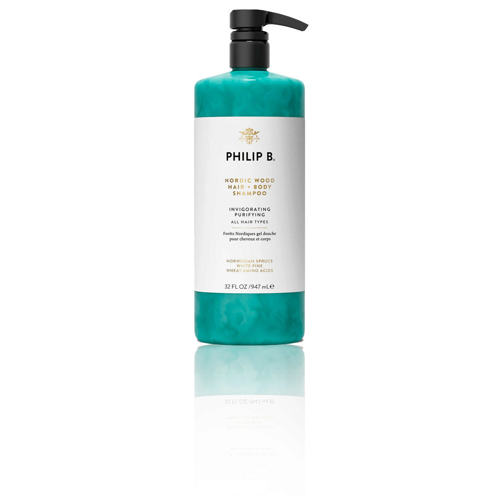 Philip B Nordic Wood Hair + Body Shampoo 947ml - doccia shampoo idratante